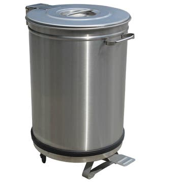 Pedaalemmer | RVS (Geborsteld) | 50L | Klapdeksel | Wielen, Verzenden