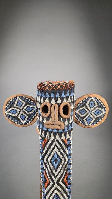 Olifantenmasker van stof en parels - Bamileke - Kameroen