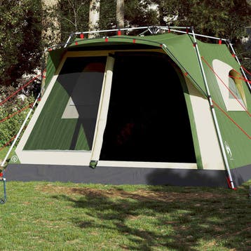 vidaXL Gezinstent 7-persoons snelontgrendeling groen, Caravanes & Camping, Verzenden