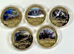 France - Marine Forces Collection of 5 24K Gold plated coins, Antiek en Kunst