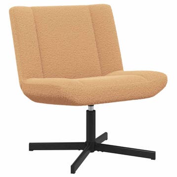 vidaXL Draaistoel Beige 63 x 75 x 76 cm Schapenvacht, Verzenden