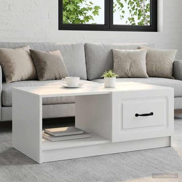 vidaXL Salontafel Wit 90 x 50 x 37 cm Bewerkt hout, Verzenden, Nieuw