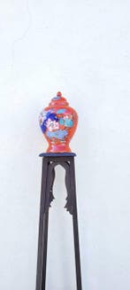 Urne - Céramique - H 33 peint à la main, Nieuw