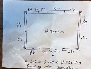 Koelcel - B432 x D222 x H246cm - zonder motor, Nieuw