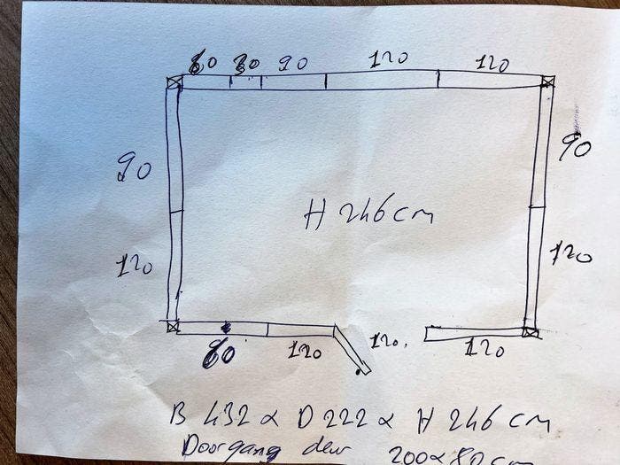 Koelcel - B432 x D222 x H246cm - zonder motor, Elektronische apparatuur, Koelkasten en IJskasten