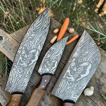 Keukenmes - Cleaver - Vintage Pro-stijl Keukenkoksenset. -