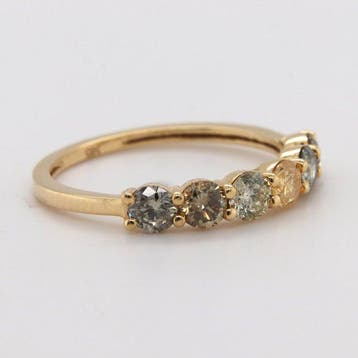 Zonder minimumprijs - Ring - 14 karaat Geel goud - 1.06ct., Nieuw