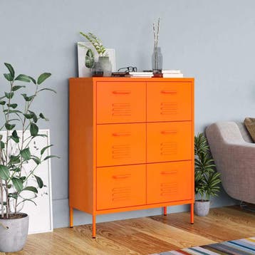 vidaXL Ladekast 80x35x101,5 cm staal oranje, Verzenden