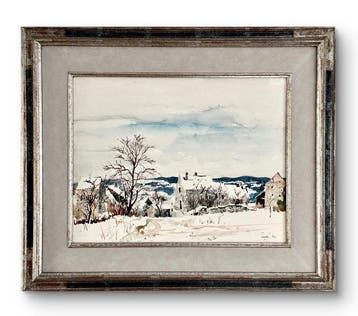 Georges Hosotte (1936) - Neige près de Vézelay, 1991 Grande