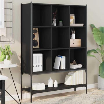 vidaXL Boekenkast 102x30x141,5 cm bewerkt hout zwart, Verzenden, Nieuw