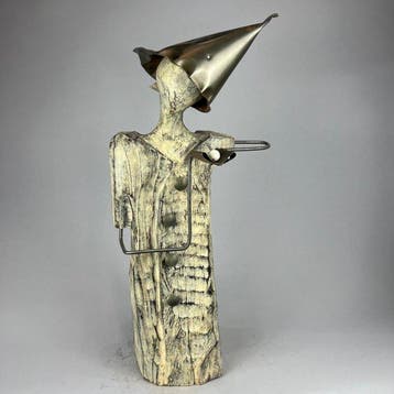 Karol Dusza (1972) - The Gift for You- 64cm wooden statue