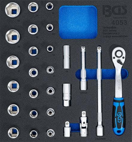 Bgs Technic Gereedschapsbak 2/3: dopsleutel 12,5 mm (1/2) 27, Auto diversen, Autogereedschap, Verzenden