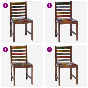 vidaXL Eetkamerstoelen 2 st massief gerecycled hout, Verzenden, Nieuw