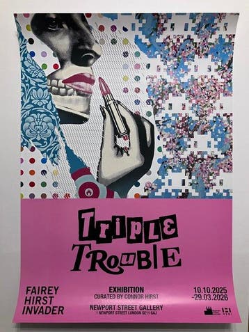 Shepard Fairey (OBEY) + Damien Hirst + Invader - Kiss Me, Antiek en Kunst