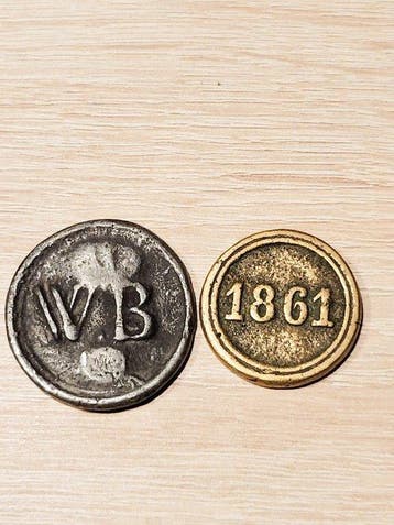 België, Brugge. Medal 1861 2 stuks, van Sint Salvator kerk