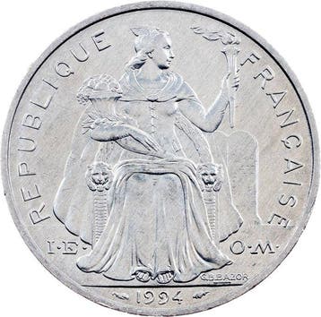 Frans-Polynesië. French Overseas Territory. 5 Francs 1994
