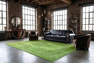 Groene vintage - Vloerkleed - 295 cm - 180 cm - met, Nieuw