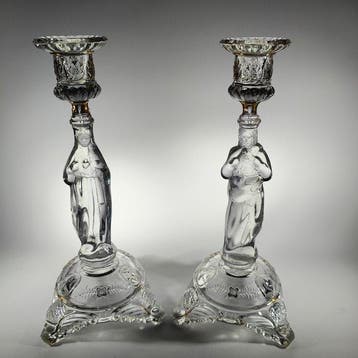Val Saint Lambert - Kaarsenhouder Heiligenkandelaar - Glas