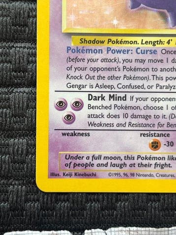 Pokémon - 1 Card - Gengar 5/62 Foil - WOTC - Base set