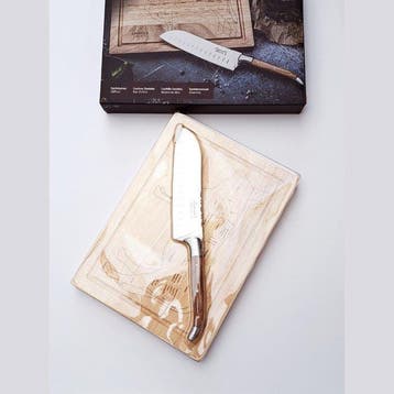 Laguiole - Santoku Knife - with cutting board - Olive Wood -