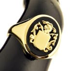 Ring met amulet - 18 karaat Geel goud Onyx