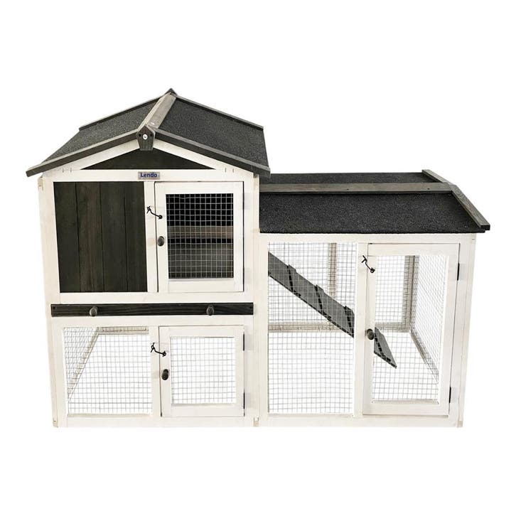 Lendo Online Clapier Lapin Extérieur 145x45x85 cm Bois Gris, Animaux & Accessoires, Rongeurs & Lapins | Cages & Clapiers
