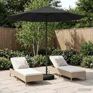 vidaXL Tuinparasol met voet 230 x 230 cm Polyester, Verzenden, Nieuw