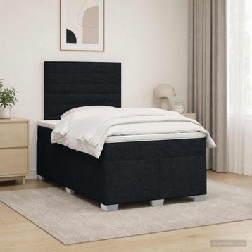 vidaXL Boxspringbed met matras met hoofdeinde Zwart 120 x, Verzenden
