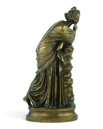 sculptuur, Polyhymnia - Antique Mythology - 34 cm - Brons