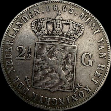 Nederland. Willem III. 2 1/2 Gulden 1863