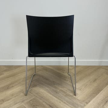 Viasit kantinestoel / stapelstoel,  zwart - chroom, Gebruikt, Zwart, Eén