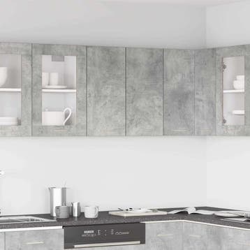 vidaXL Keukenbovenkast 60x31x60 cm spaanplaat betongrijs, Huis en Inrichting, Verzenden, Nieuw