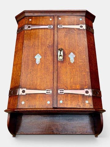 Arts & Crafts Oak Wall - Kabinet - Eik, Koper, parelmoer -