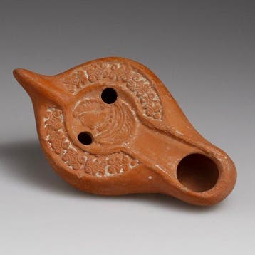 Laat-Romeins / Vroeg-Byzantijns Terracotta olielamp - 117 mm