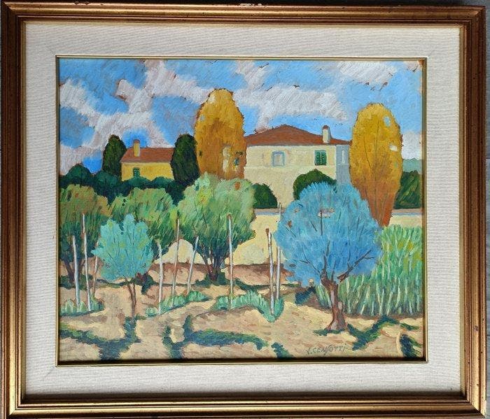 Vincenzo Censotti (1913-2005) - Paesaggio Primaverile, Antiquités & Art, Art | Peinture | Classique