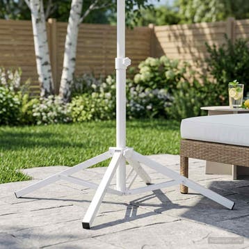 vidaXL Parasol Stand Wit Staal voor 25-32 mm Paal, Verzenden, Nieuw