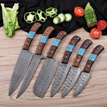 Japanese Style Kitchen Knife SET With Leather BAG Included -