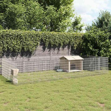 vidaXL Dierenverblijf 24 panelen 54x80 cm gegalvaniseerd, Dieren en Toebehoren, Verzenden, Nieuw