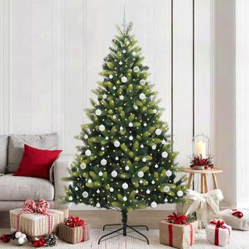 vidaXL Kunstmatige Scharnierende Kerstboom 300 LEDs Groen, Verzenden