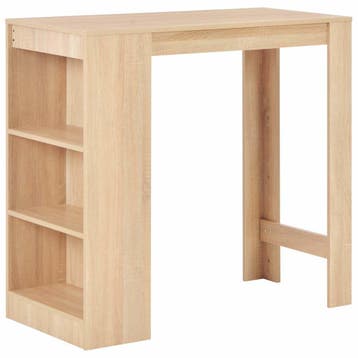 vidaXL Bartafel met schap 110x50x103 cm eikenkleurig, Huis en Inrichting, Verzenden, Nieuw