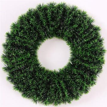 Dennenkrans Kunst Tinsel Groen Black 37 cm, Nieuw