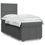 vidaXL Boxspring met matras stof donkergrijs 90x200 cm, Verzenden