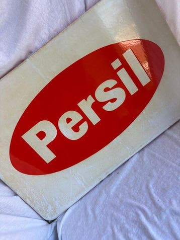 Persil – Groot vintage reclamebord – Wasmiddel – 58 cm -