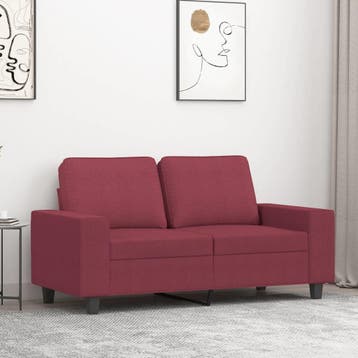 vidaXL Tweezitsbank / zetel 120 cm stof wijnrood, Verzenden, Nieuw