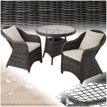 Aluminium rotan zitgroep Zürich 2+1 - grijs, Verzenden, Nieuw