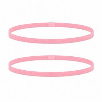 Haarband Sport 1cm - Elastiek - Anti-slip - Lichtroze - Set