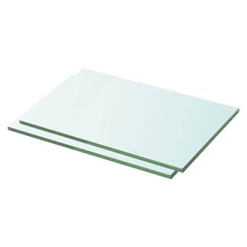vidaXL Schappen 2 st 30x15 cm glas transparant, Verzenden, Nieuw