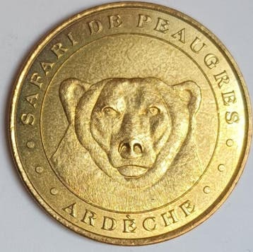 France Komitat 07 Peaugres Safari ein Baer Mdp 2000, Postzegels en Munten, Penningen en Medailles, Verzenden