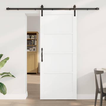 vidaXL Schuifdeur Wit 83 x 202 cm Massief grenenhout, Verzenden, Nieuw