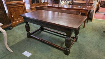 Tafel - vruchtenhout - 19e eeuw refectory tafel